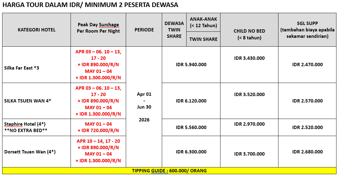 HARGA UPDATE SIC HONGKONG DISNEYLAND